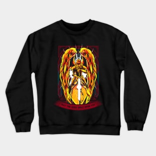 Majestic Angel Warrior Strong Mythical Hero Gaming Crewneck Sweatshirt